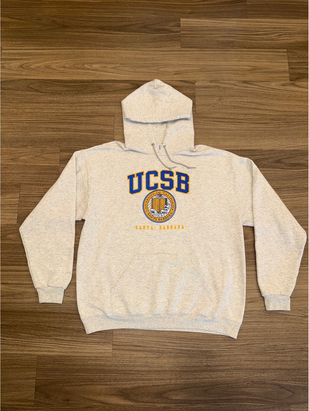 UCSB University of California Santa Barbara Hoodie Longsleeve Gray Large #UC4610